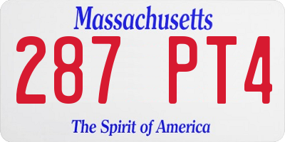MA license plate 287PT4
