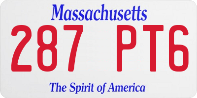 MA license plate 287PT6