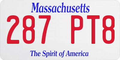 MA license plate 287PT8