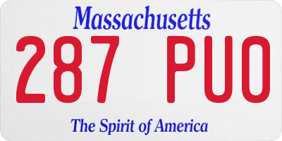 MA license plate 287PU0