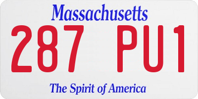 MA license plate 287PU1