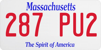 MA license plate 287PU2