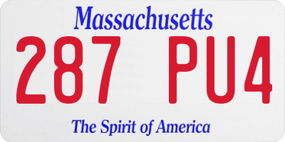 MA license plate 287PU4