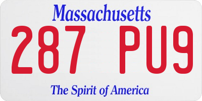 MA license plate 287PU9