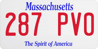 MA license plate 287PV0