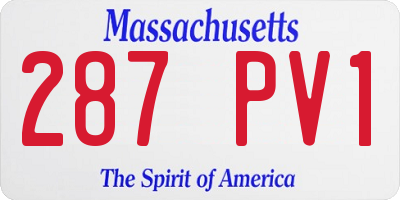 MA license plate 287PV1