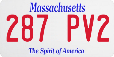 MA license plate 287PV2