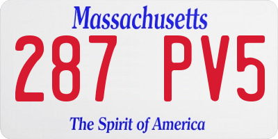 MA license plate 287PV5