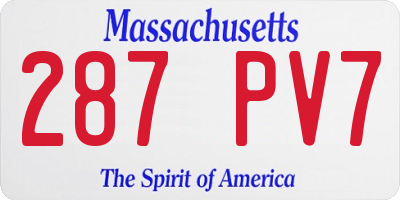 MA license plate 287PV7