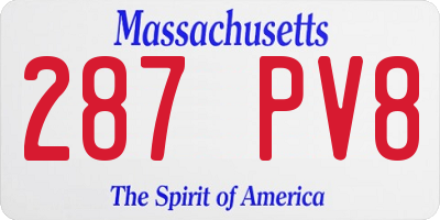 MA license plate 287PV8