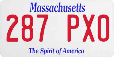 MA license plate 287PX0