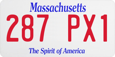 MA license plate 287PX1