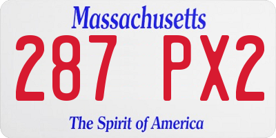 MA license plate 287PX2