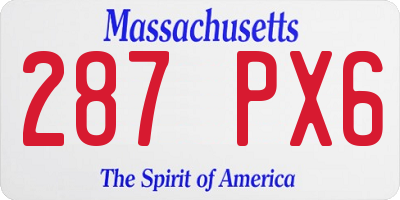 MA license plate 287PX6