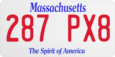 MA license plate 287PX8