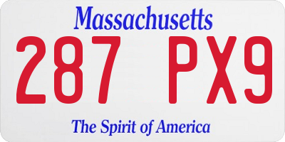 MA license plate 287PX9