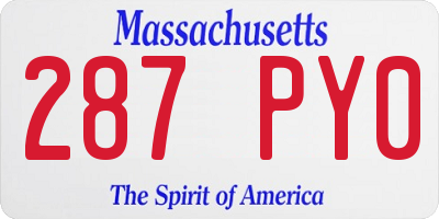 MA license plate 287PY0