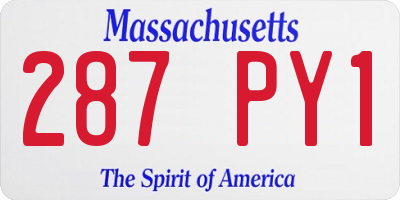 MA license plate 287PY1
