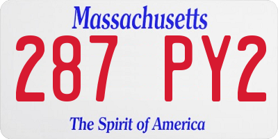 MA license plate 287PY2
