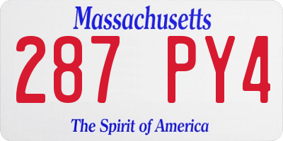 MA license plate 287PY4