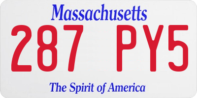 MA license plate 287PY5