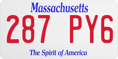 MA license plate 287PY6