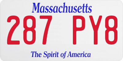 MA license plate 287PY8