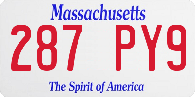 MA license plate 287PY9