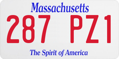 MA license plate 287PZ1