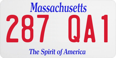 MA license plate 287QA1