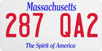 MA license plate 287QA2
