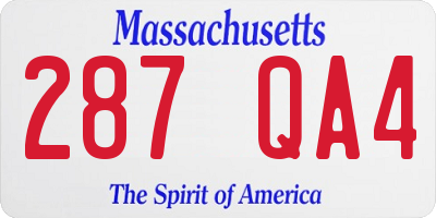 MA license plate 287QA4