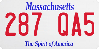 MA license plate 287QA5