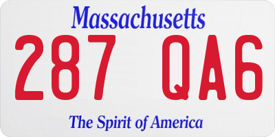 MA license plate 287QA6