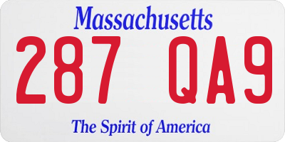 MA license plate 287QA9