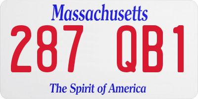 MA license plate 287QB1