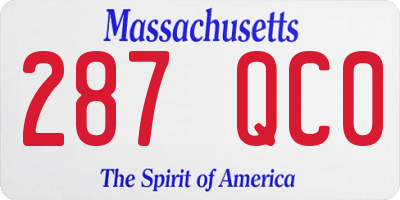 MA license plate 287QC0