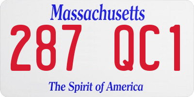 MA license plate 287QC1