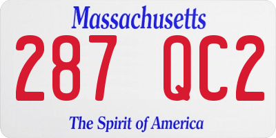 MA license plate 287QC2