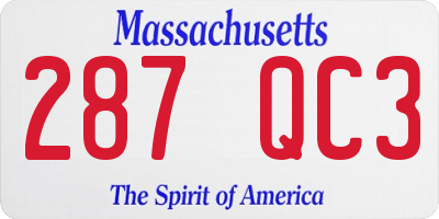 MA license plate 287QC3
