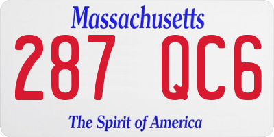 MA license plate 287QC6