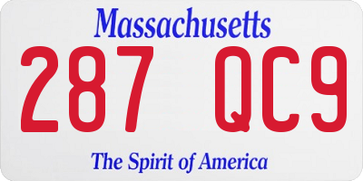 MA license plate 287QC9