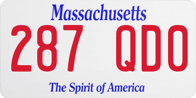 MA license plate 287QD0
