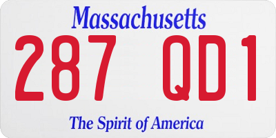 MA license plate 287QD1
