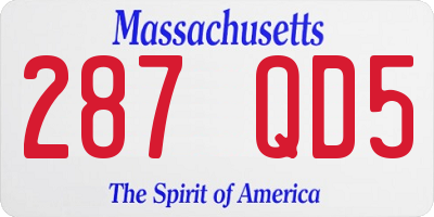 MA license plate 287QD5