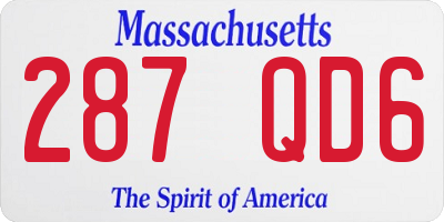 MA license plate 287QD6
