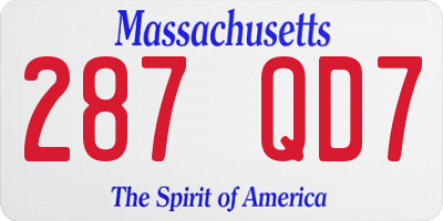 MA license plate 287QD7
