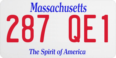 MA license plate 287QE1