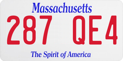 MA license plate 287QE4