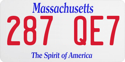 MA license plate 287QE7